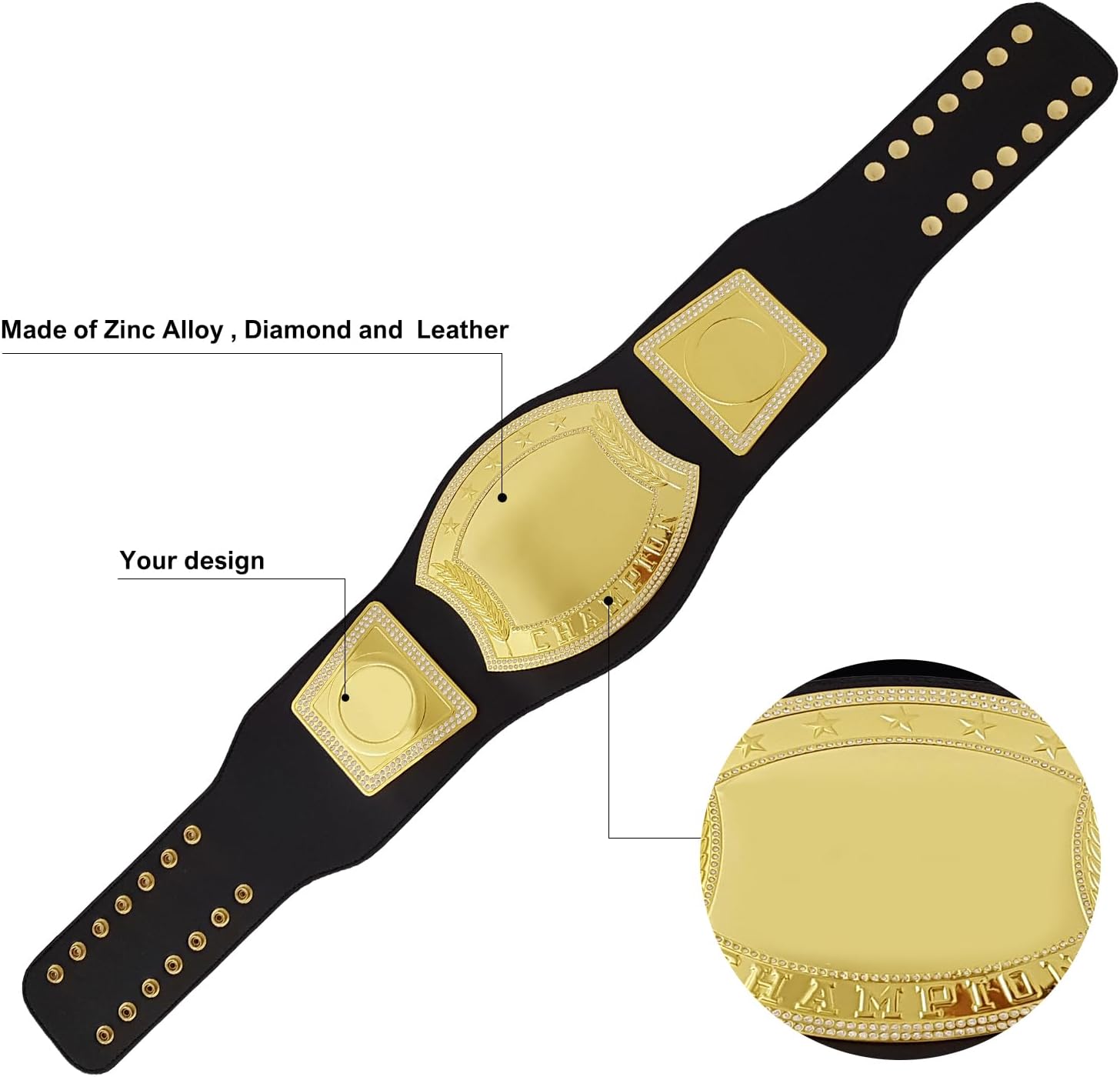 Championship Belt Customizable Wrestling Belt, Completely Personalized for All Sports