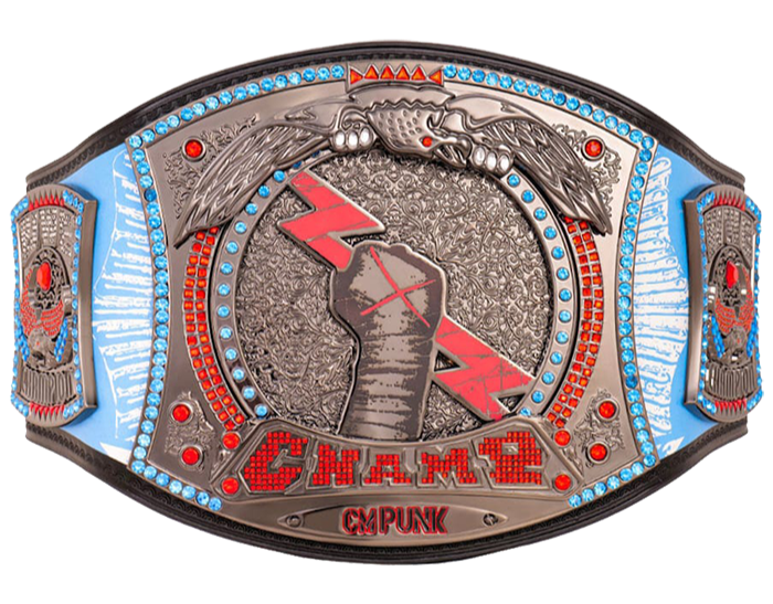 CM Punk 434-Day Record Signature Championship Titelgürtel Replik | WWE Sammlerstück | Riemen aus echtem Rindsleder | Ätzgürtel