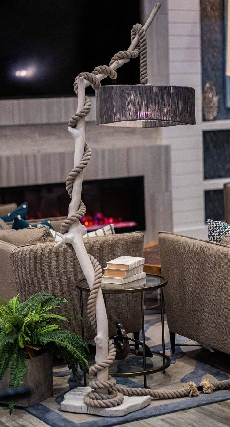 GREY FLOOR TREE BRANCH LAMP- GRIS