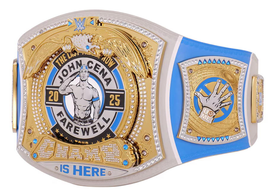 John Cena Farewell Tour 2025 Grand Rapids Spinner Championship Replica-Titelgürtel | WWE-Sammlerstück | Riemen aus echtem Rindsleder | Ätzgürtel