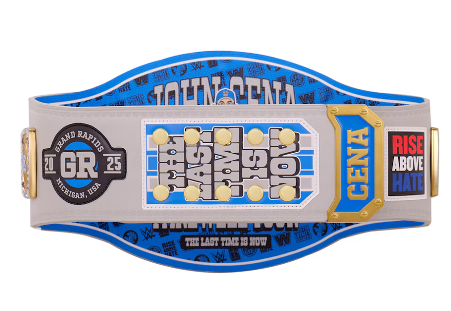 John Cena Farewell Tour 2025 Grand Rapids Spinner Championship Replica-Titelgürtel | WWE-Sammlerstück | Riemen aus echtem Rindsleder | Ätzgürtel