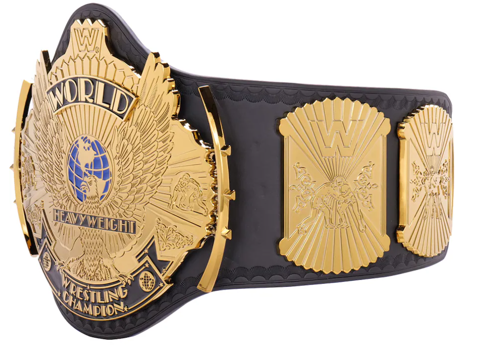 WWE Winged Eagle Championship Replika-Titelgürtel | WWE-Sammlerstück | Riemen aus echtem Rindsleder | Ätzgürtel