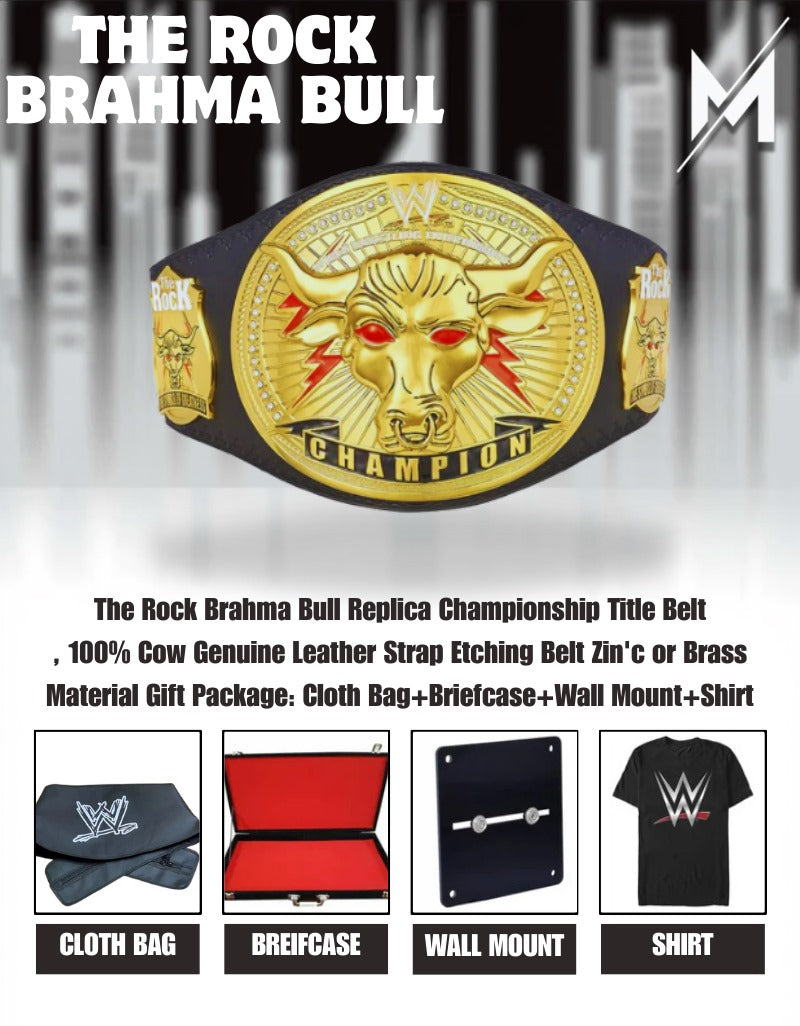 The Rock Brahma Bull Replica Championship Title Belt