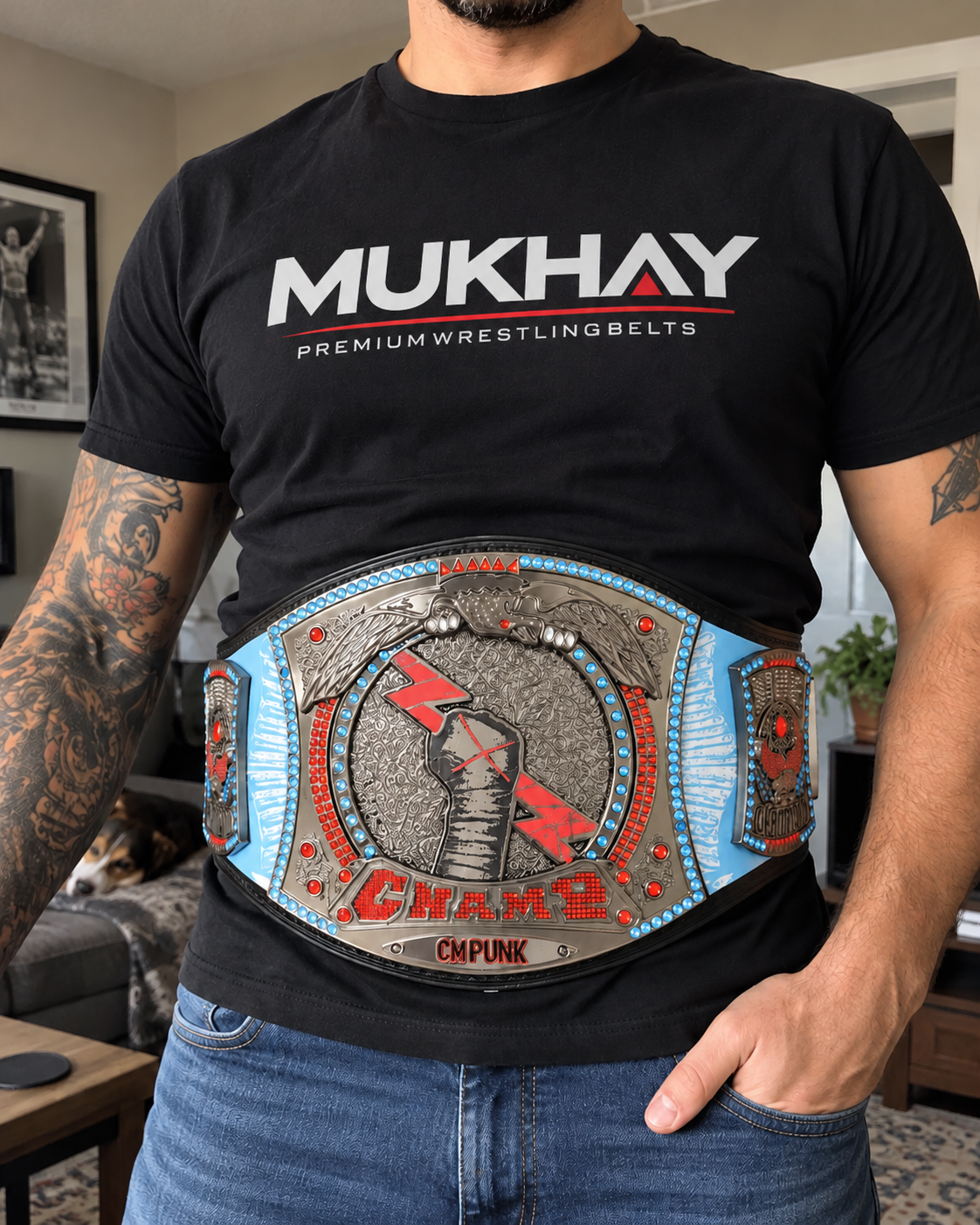 CM Punk 434-Day Record Signature Championship Title Belt Replica