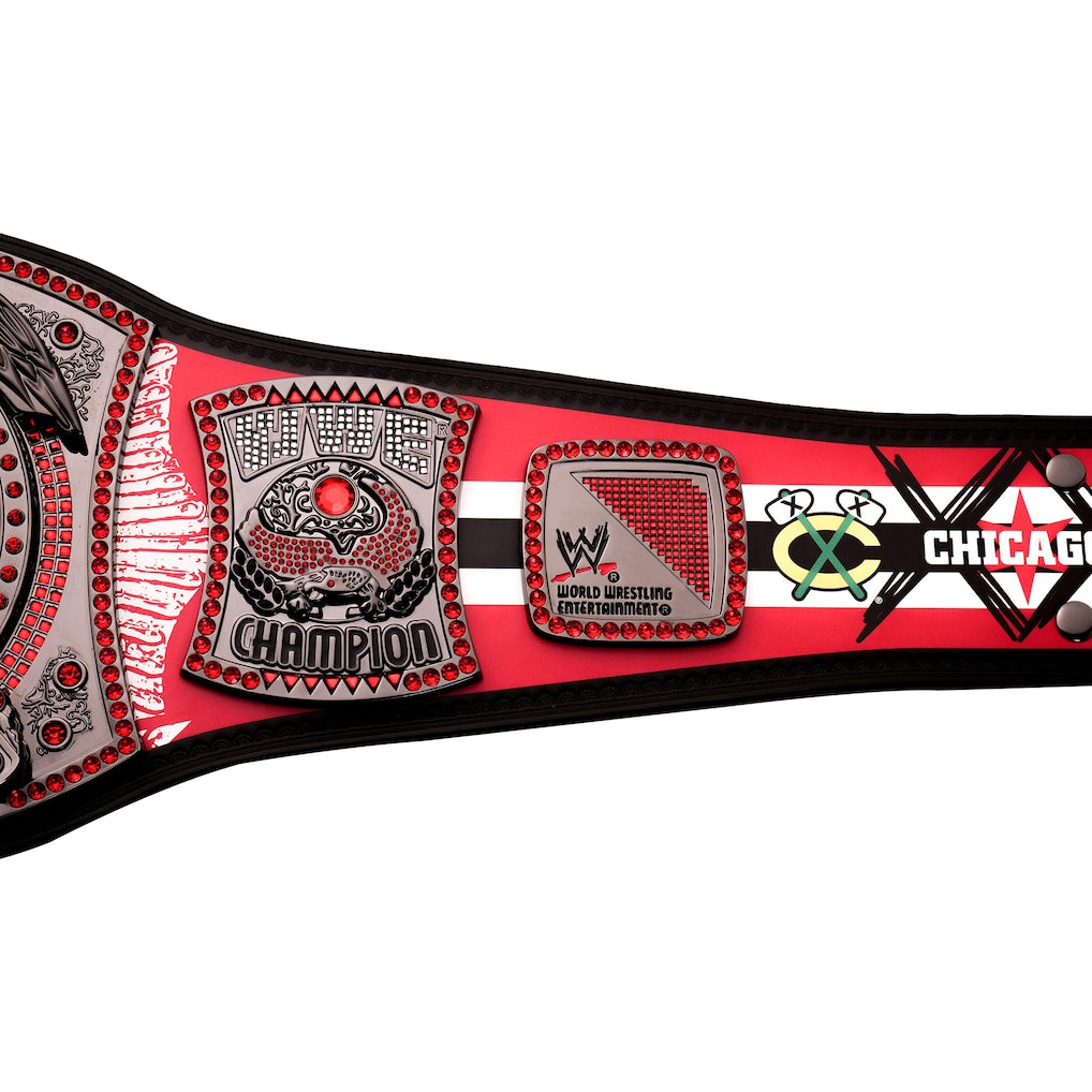 CM Punk Chicago Blackhawks Signature Series Spinner Championship Replica Title Belt