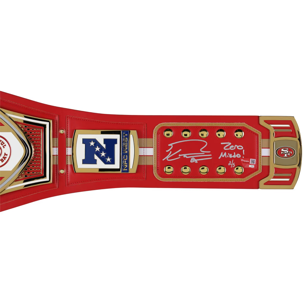 George Kittle San Francisco 49ers Autographed Fanatics Authentic WWE Title Belt with "Zero Miedo!" Inscription - Limited Edition of 5