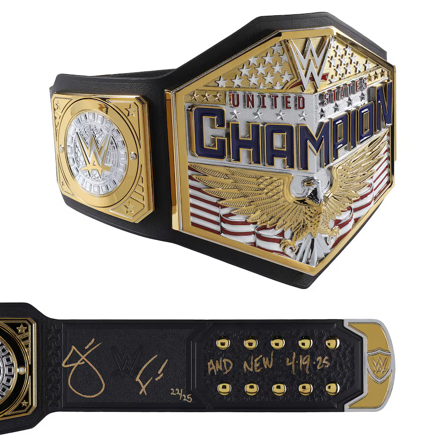 Jacob Fatu WWE Autographed United States Championship Replica Title Belt with And New 4-19-25 Inscription - Limited Edition of 25