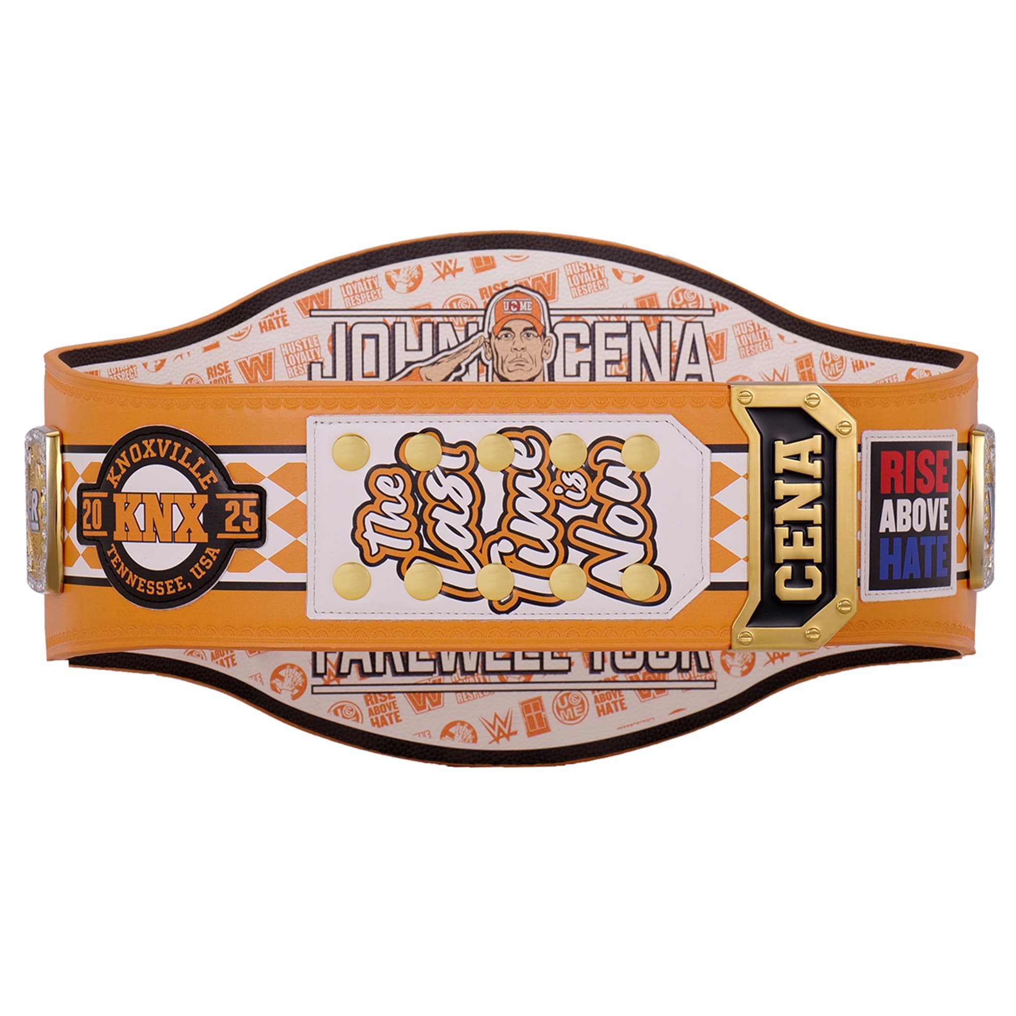 John Cena Farewell Tour 2025 Knoxville Spinner Championship Replica Titelgürtel | WWE Sammlerstück | Riemen aus echtem Rindsleder | Ätzgürtel