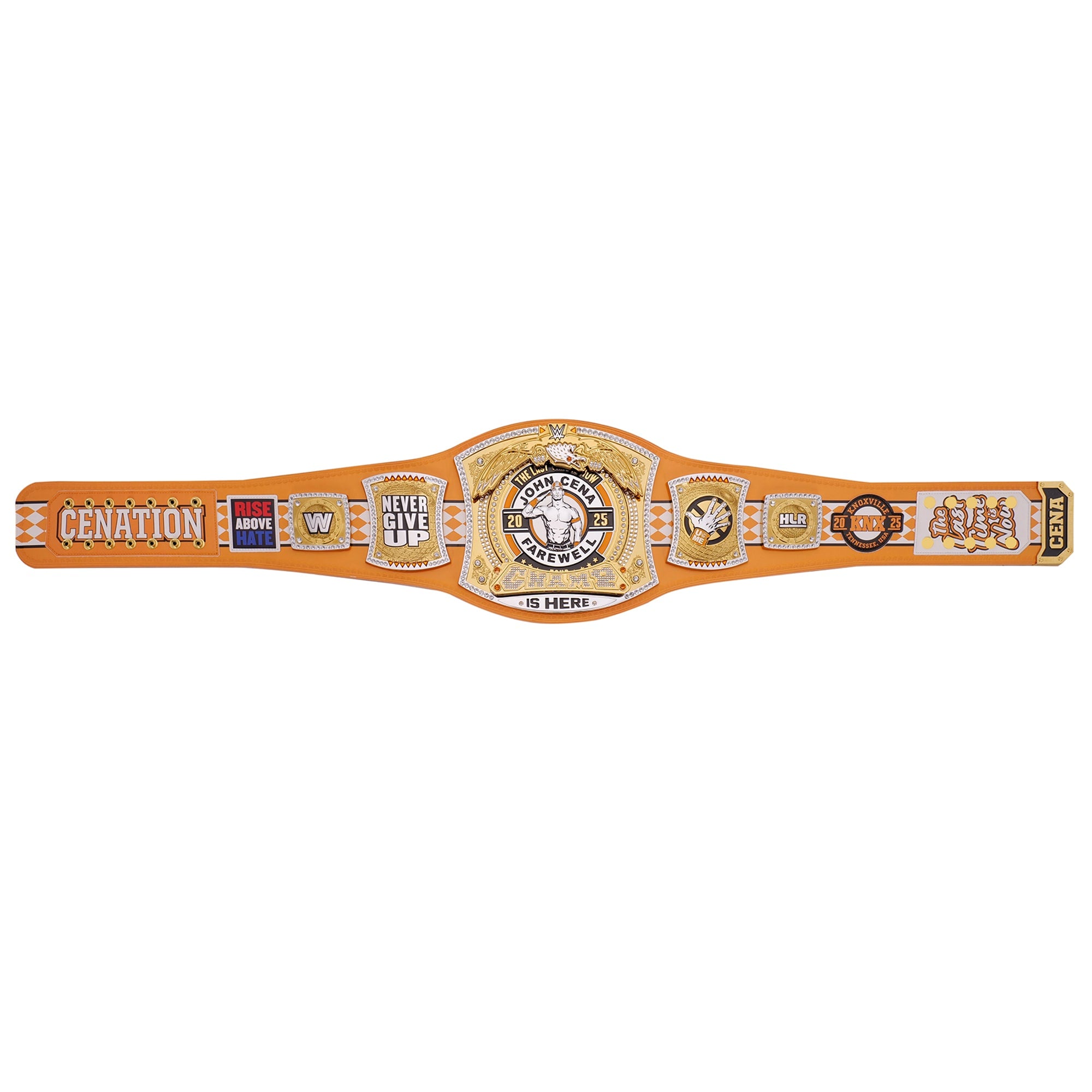 John Cena Farewell Tour 2025 Knoxville Spinner Championship Replica Titelgürtel | WWE Sammlerstück | Riemen aus echtem Rindsleder | Ätzgürtel