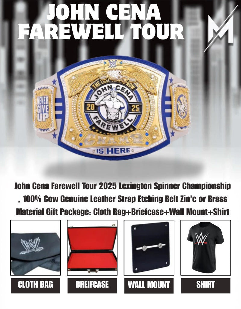 John Cena Farewell Tour 2025 Lexington Spinner Championship Replica Title Belt