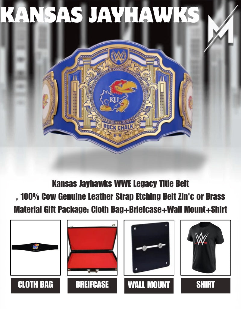 Kansas Jayhawks WWE Legacy Title Belt