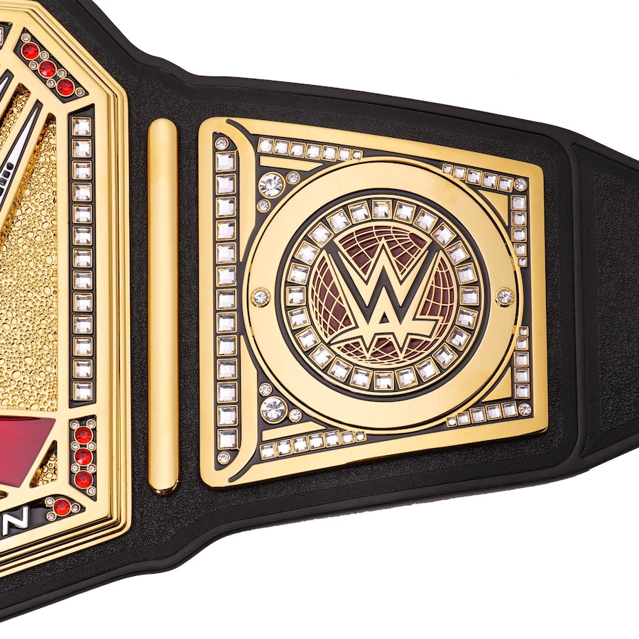 Undisputed WWE Championship Replika-Titelgürtel | WWE Sammlerstück | Riemen aus echtem Rindsleder | Ätzgürtel