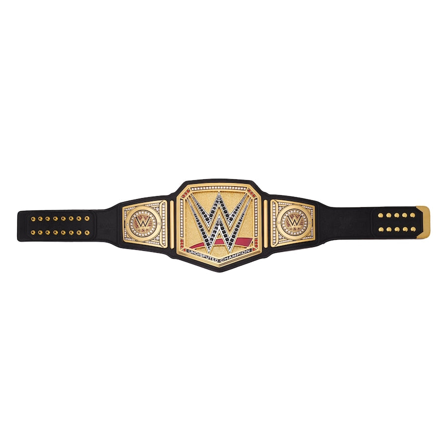 Undisputed WWE Championship Replika-Titelgürtel | WWE Sammlerstück | Riemen aus echtem Rindsleder | Ätzgürtel
