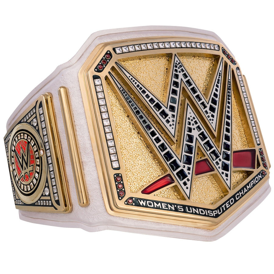 Replika des WWE Women's Championship-Titelgürtels | WWE-Sammlerstück | Riemen aus echtem Rindsleder | Ätzgürtel