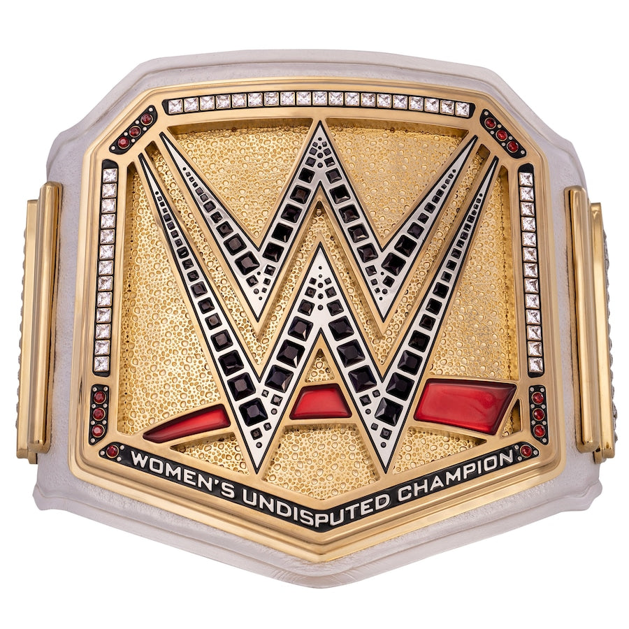 Replika des WWE Women's Championship-Titelgürtels | WWE-Sammlerstück | Riemen aus echtem Rindsleder | Ätzgürtel