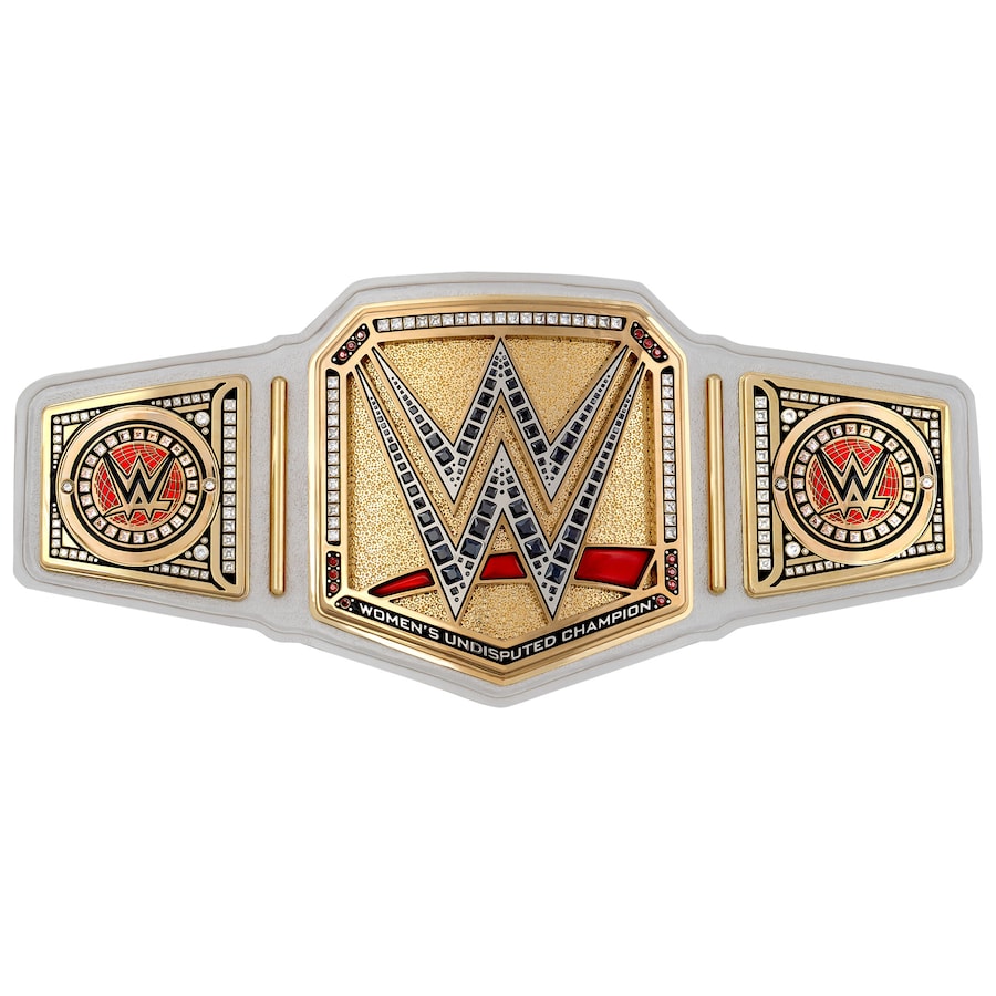 Replika des WWE Women's Championship-Titelgürtels | WWE-Sammlerstück | Riemen aus echtem Rindsleder | Ätzgürtel