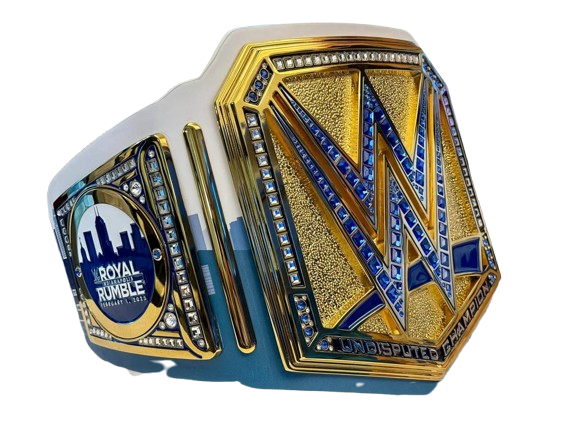 Neue Replik des Royal Rumble Undisputed Wrestling Championship Titelgürtels | WWE Sammlerstück | Riemen aus echtem Rindsleder | Ätzgürtel