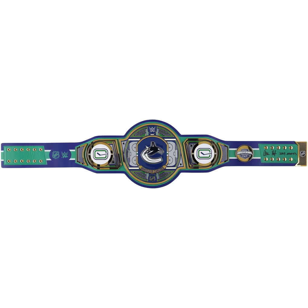 Quinn Hughes Vancouver Canucks Autographed Fanatics Authentic WWE Legacy Title Belt with "2024 Norris