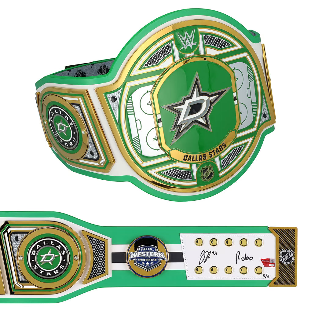 Jason Robertson Dallas Stars Autographed Fanatics Authentic WWE Legacy Title Belt with "Robo" Inscription - Limited Edition #5/5