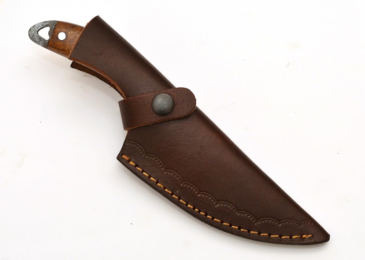 Fleischermesser mit Holzgriff und Scheide – Ideal für Fleisch, Grillen und die Küche 