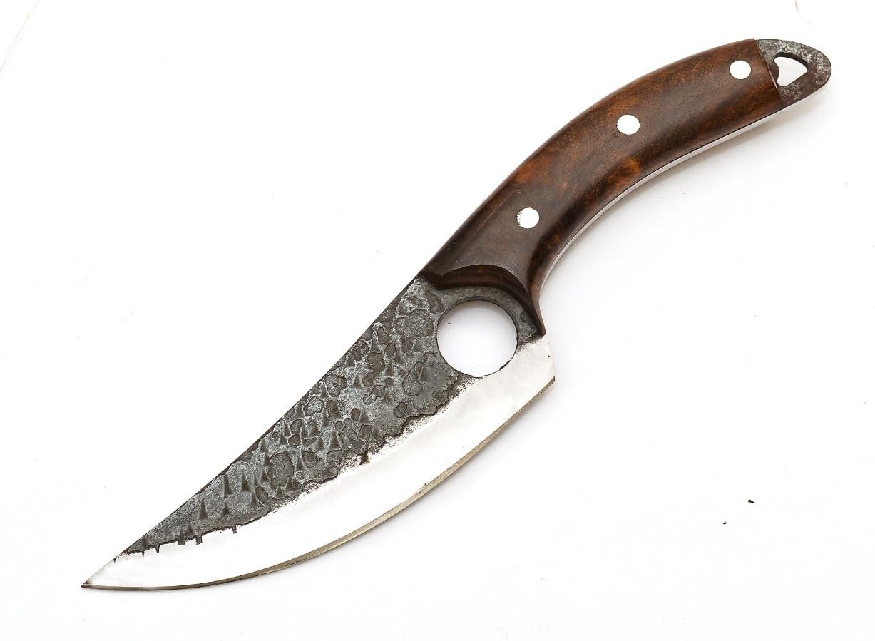 Fleischermesser mit Holzgriff und Scheide – Ideal für Fleisch, Grillen und die Küche 