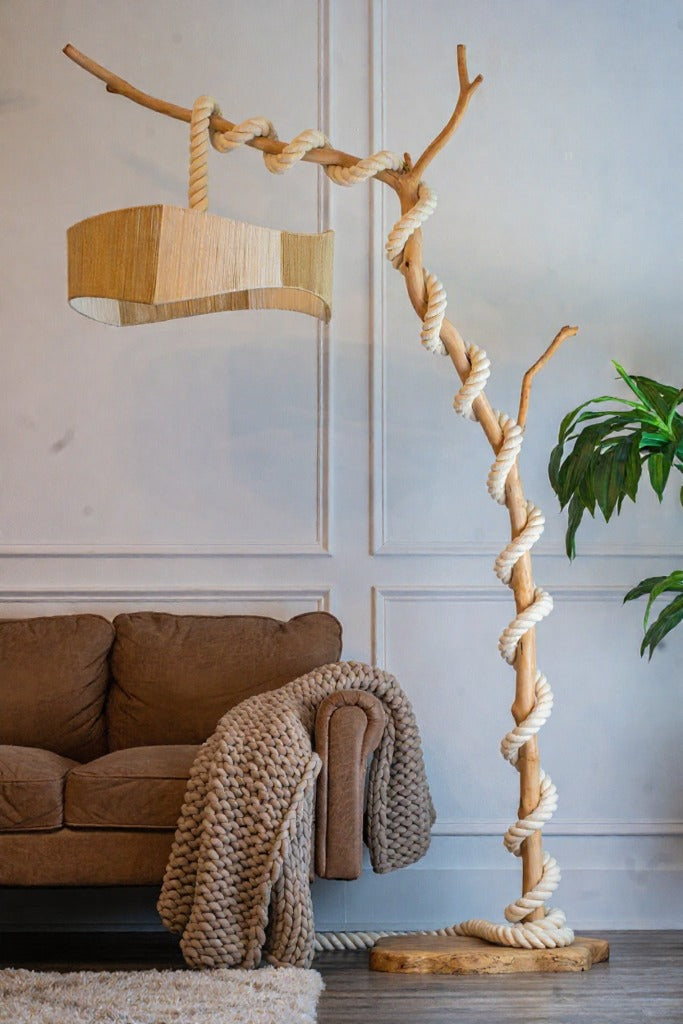 Maple Twist Floor Lamp Art- "CRESCENT"