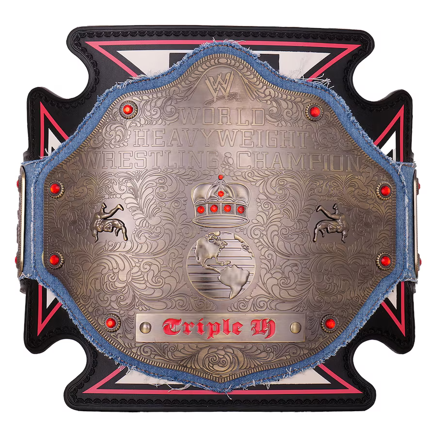 Triple H 30 Years Evolution World Heavyweight Titelgürtel | WWE Sammlerstück | Riemen aus echtem Rindsleder | Ätzgürtel
