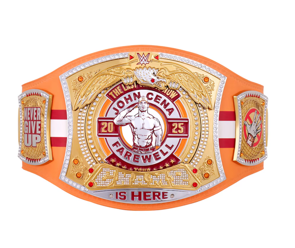 John Cena Farewell Tour 2025 Tampa Spinner Championship Replica Titelgürtel | WWE Sammlerstück | Riemen aus echtem Rindsleder | Ätzgürtel