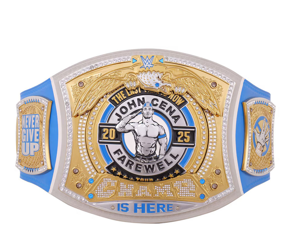 John Cena Farewell Tour 2025 Grand Rapids Spinner Championship Replica-Titelgürtel | WWE-Sammlerstück | Riemen aus echtem Rindsleder | Ätzgürtel