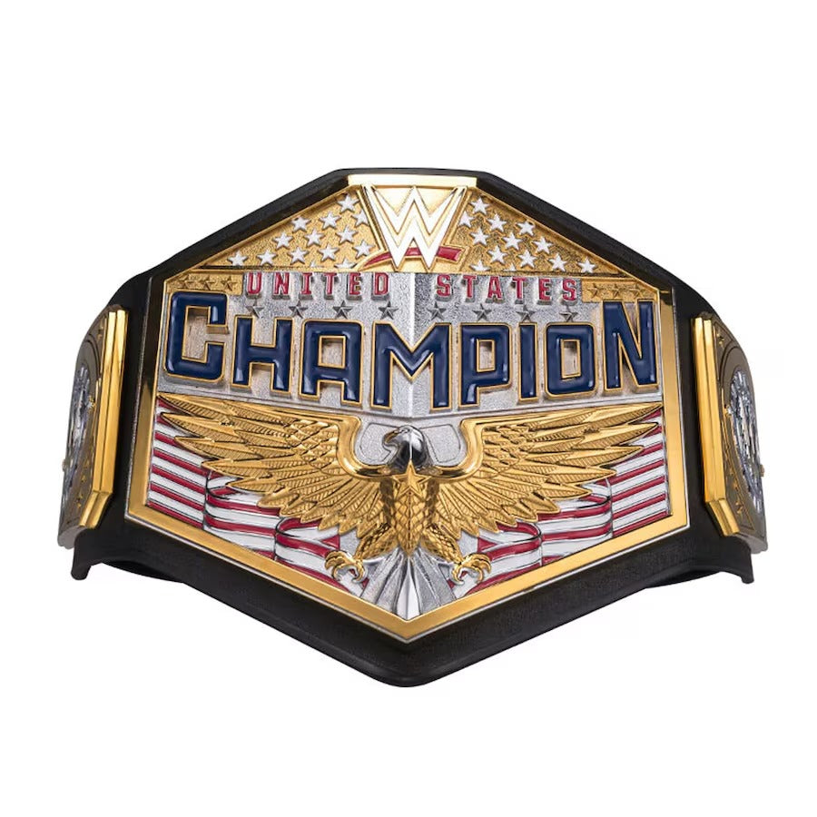 WWE United States Championship Replika-Titelgürtel | WWE-Sammlerstück | Riemen aus echtem Rindsleder | Ätzgürtel