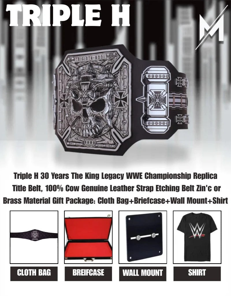Triple H 30 Years The King Legacy WWE Championship Replica Title Belt