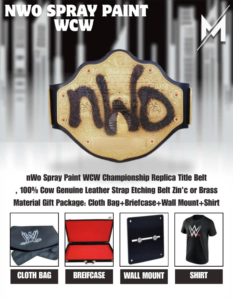 NWO Spray Paint WCW Championship Replica Title Belt