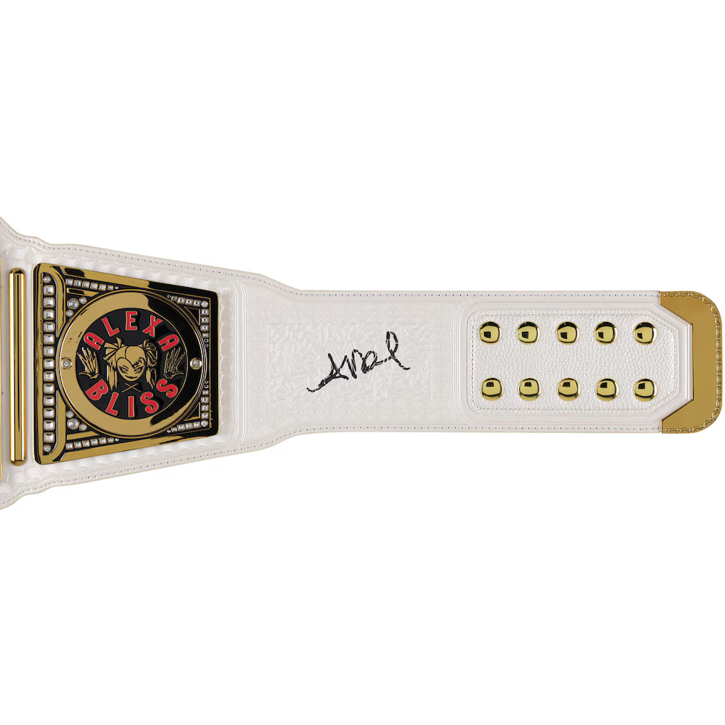 Alexa Bliss WWE Autographed Raw Women's Championship Replica Title Belt with Talent Side Plates
