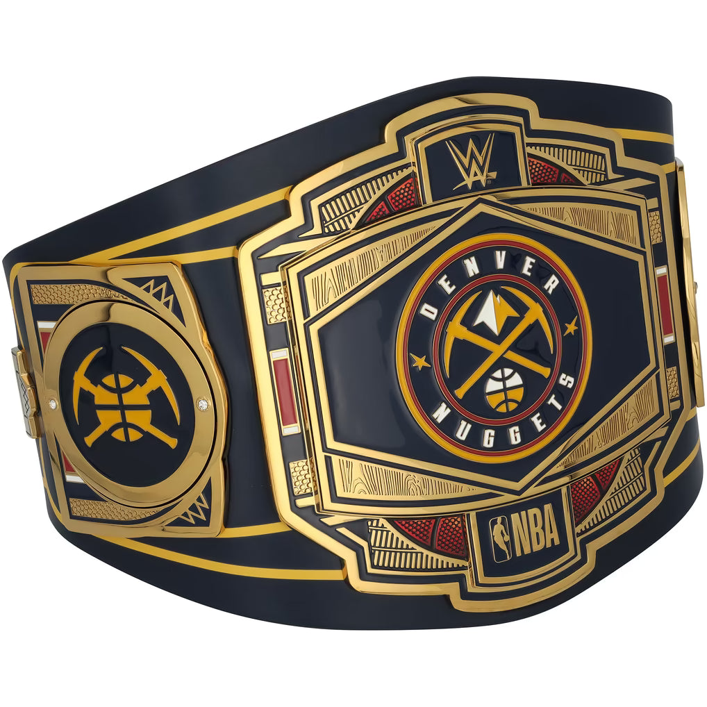 Allen Iverson & Carmelo Anthony Denver Nuggets Autographed Fanatics Authentic WWE Replica Title Belt with Hall of Fame Inscriptions
