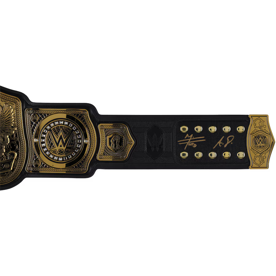 Angelo Dawkins & Montez Ford Street Profits WWE Autographed WWE Tag Team Championship Replica Title Belt