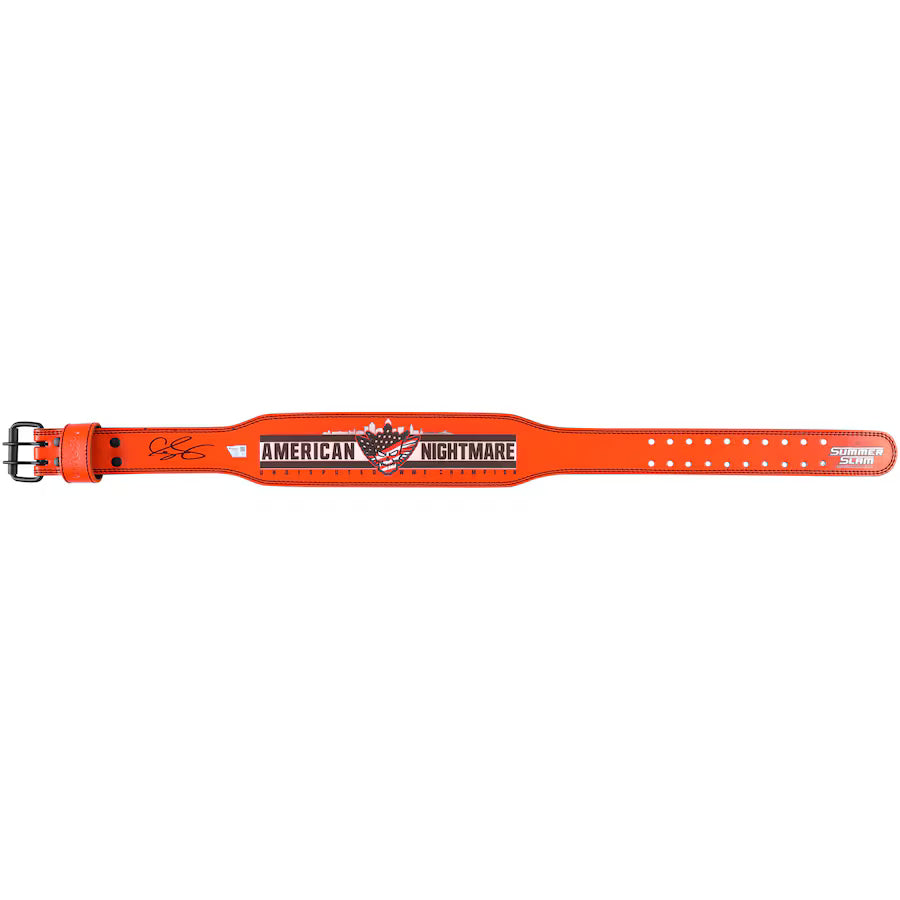 Cody Rhodes WWE Autographed Orange 2024 SummerSlam Weight Lifting Belt