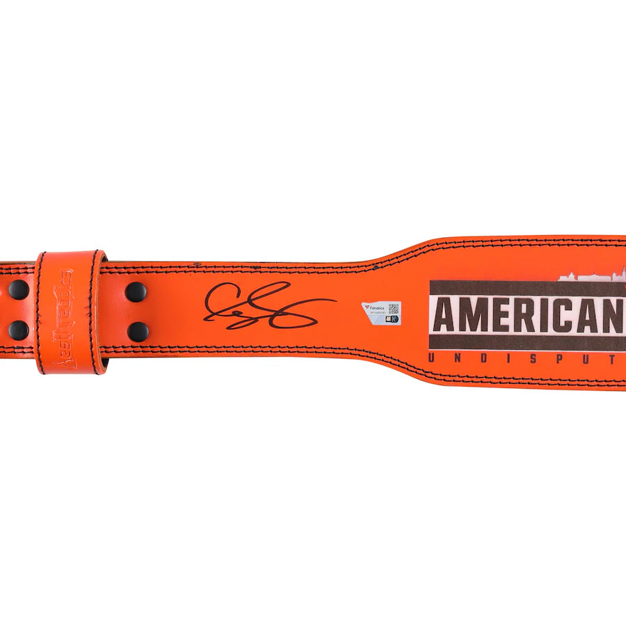 Cody Rhodes WWE Autographed Orange 2024 SummerSlam Weight Lifting Belt