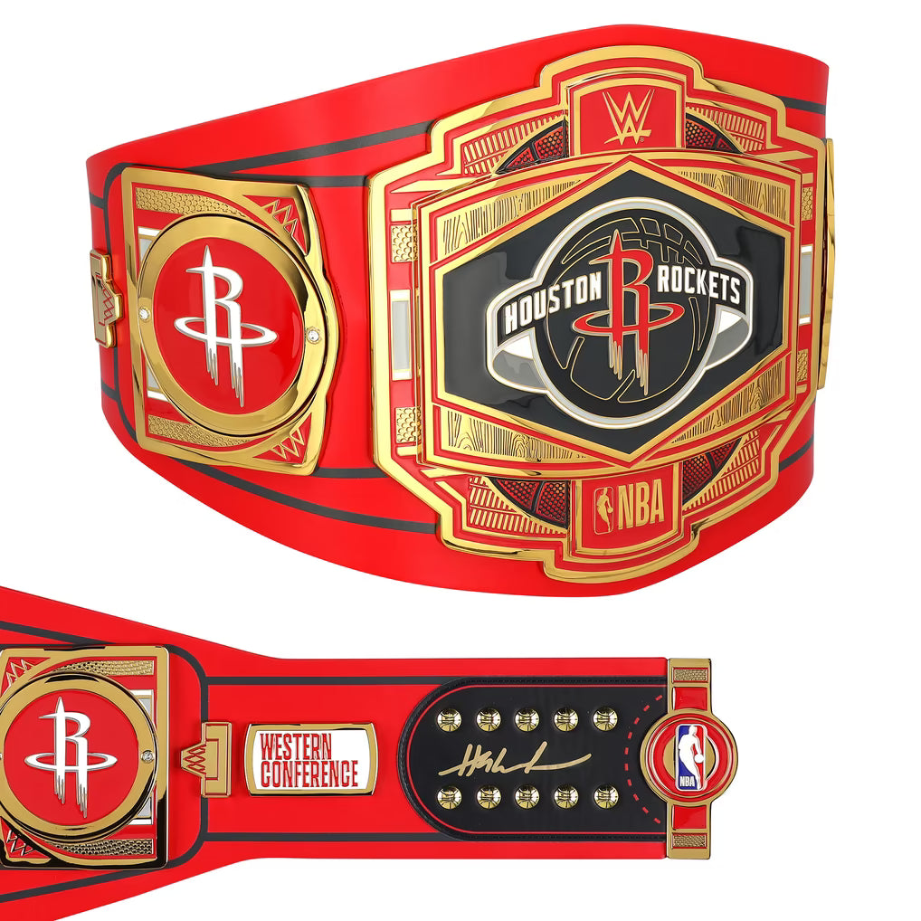 Hakeem Olajuwon Houston Rockets Autographed Fanatics Authentic WWE Legacy Title Belt