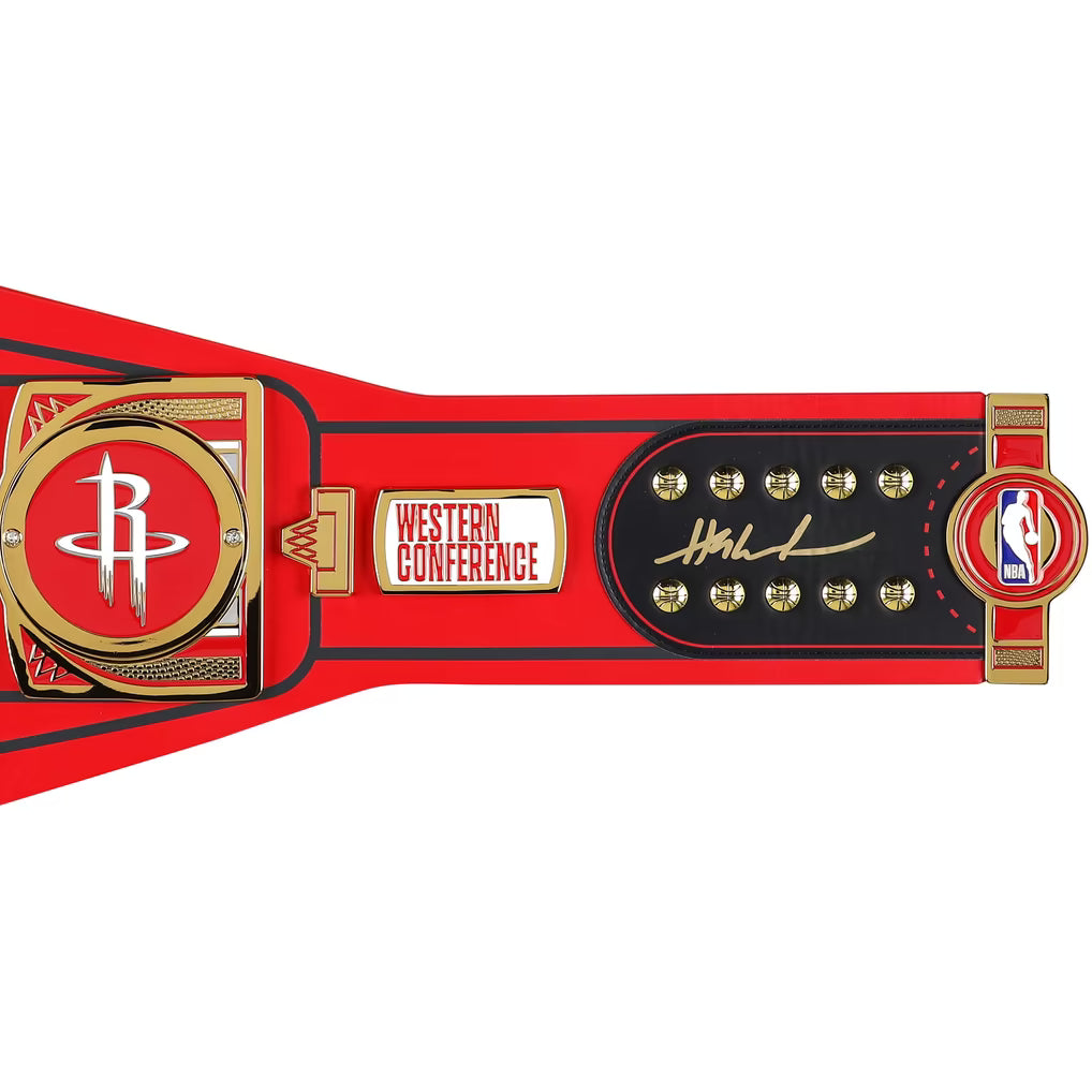 Hakeem Olajuwon Houston Rockets Autographed Fanatics Authentic WWE Legacy Title Belt