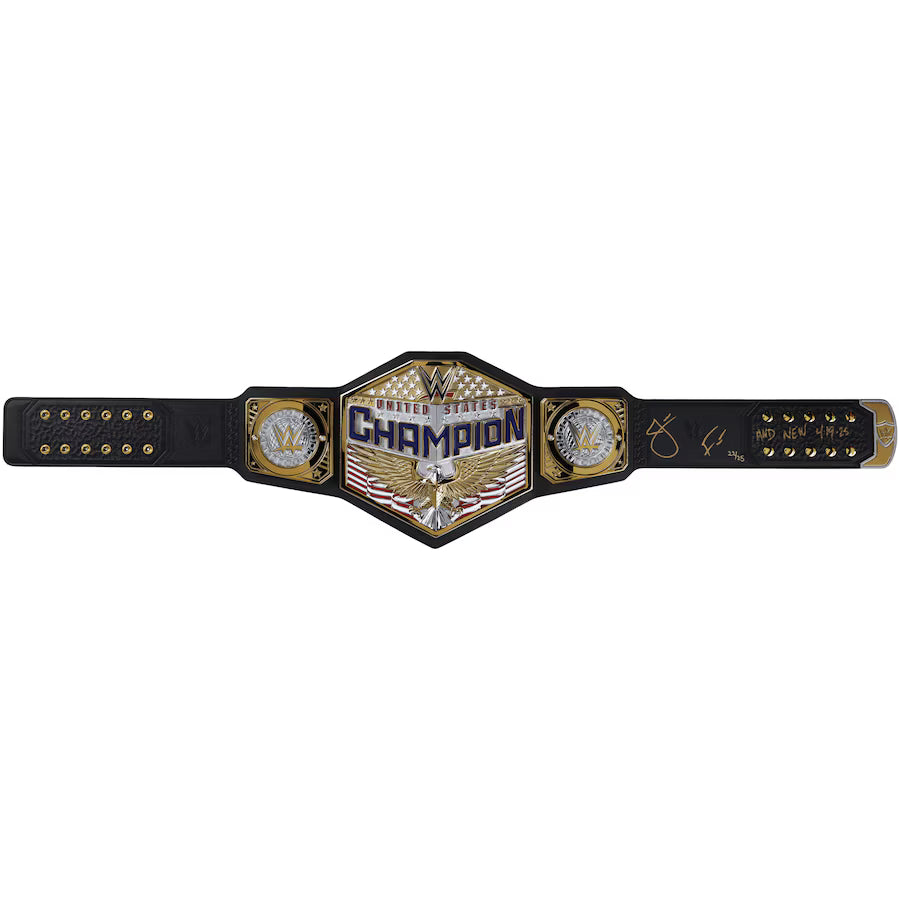 Jacob Fatu WWE Autographed United States Championship Replica Title Belt with And New 4-19-25 Inscription - Limited Edition of 25