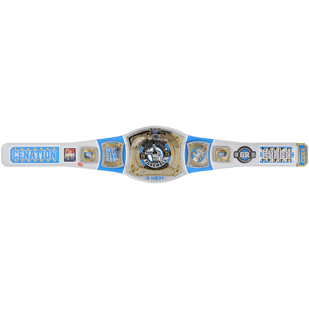 John Cena WWE Autographed Farewell Tour 2025 Grand Rapids Replica Title Belt - Limited Edition of 25