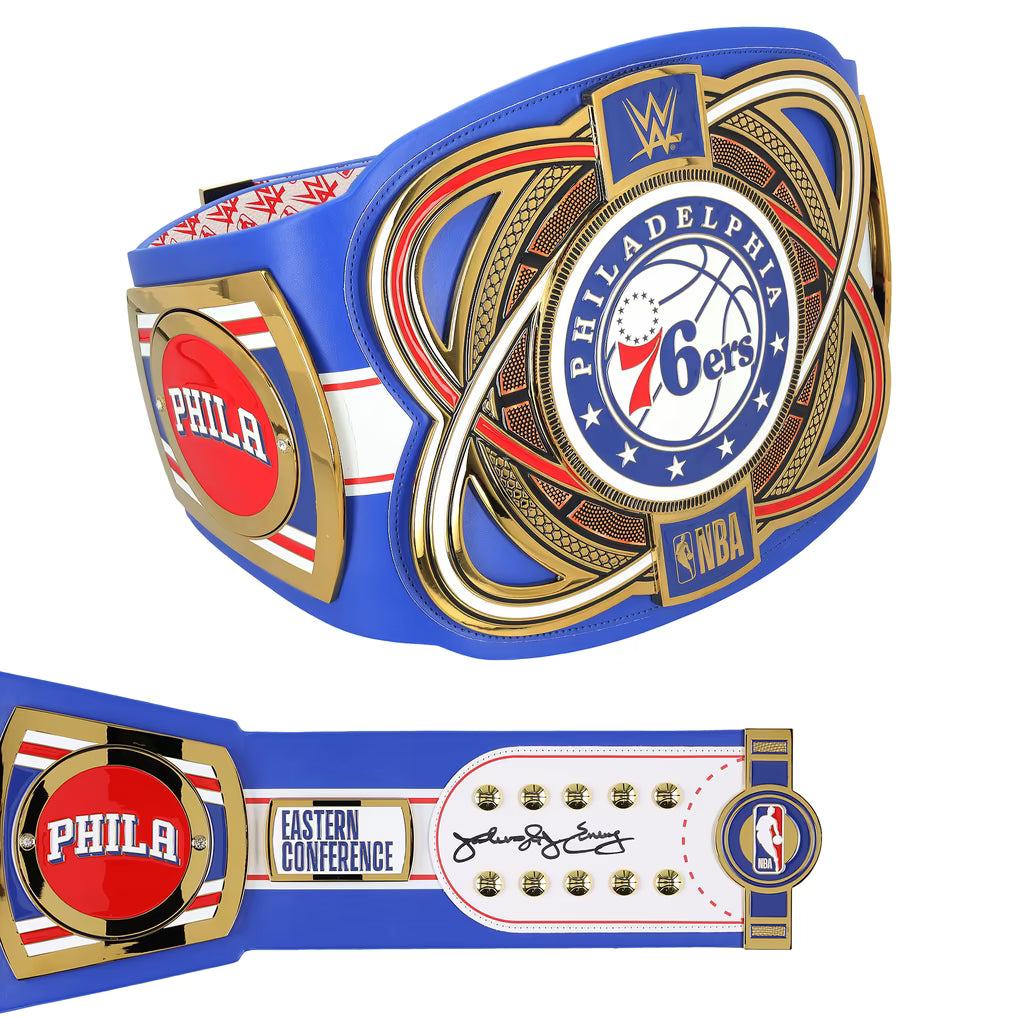 Julius Erving Philadelphia 76ers Autographed Fanatics Authentic WWE Legacy Title Belt