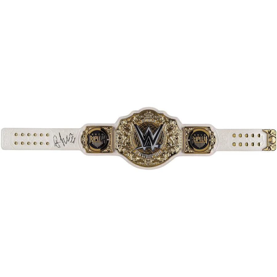 Rhea Ripley WWE Autographed Women's World Championship Replica Title Belt with Talent Side Plates