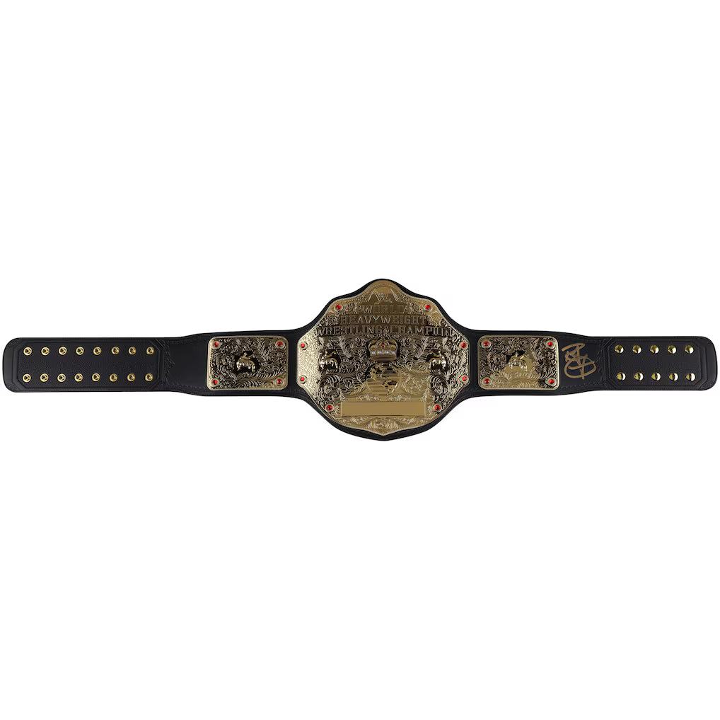 Randy Orton WWE Autographed Big Gold World Heavyweight Championship Retro Replica Title Belt
