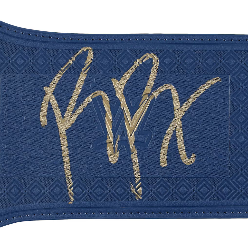Roman Reigns WWE Autographed Universal Championship Blue Strap Replica Title Belt