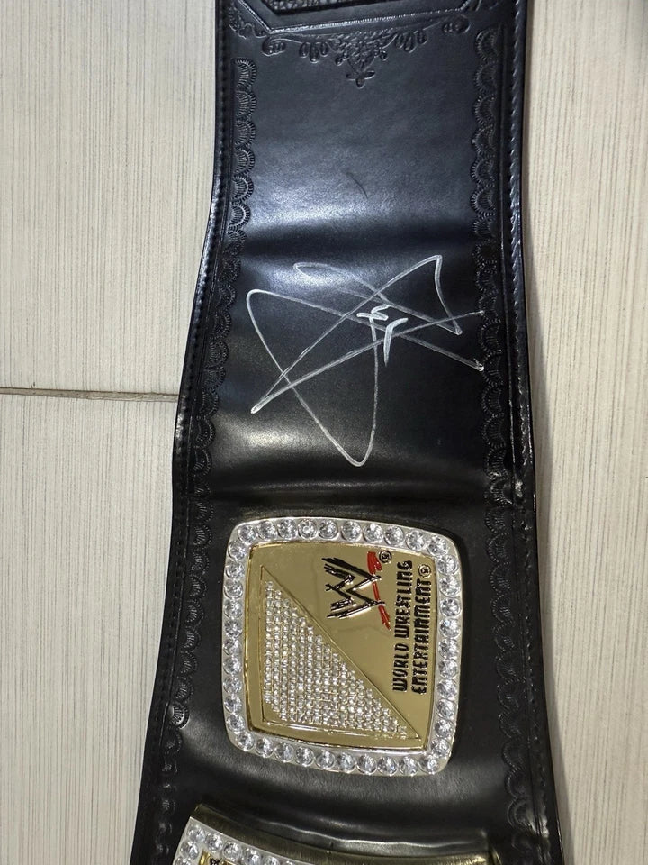 John Cena Autographed WWE Championship Spinner Replica Title Belt
