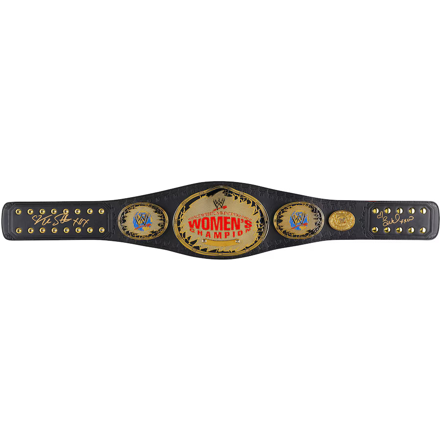Trish Stratus & Lita WWE Autographed Women's Championship Attitude Era Replica Title Belt