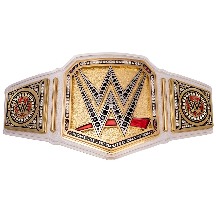 Replika des WWE Women's Championship-Titelgürtels | WWE-Sammlerstück | Riemen aus echtem Rindsleder | Ätzgürtel